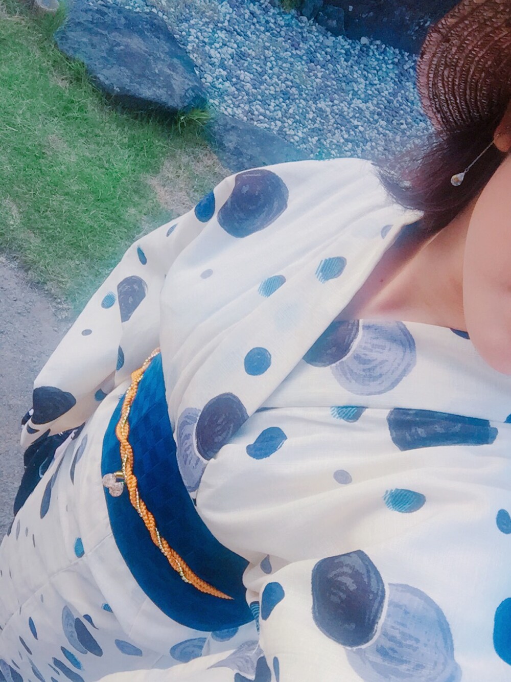 「夏、浴衣」｜「UNIQLOのアイテム（浴衣、ホワイト系）」を使った、みきてぃさん（レディース・151cm）の夏コーディネートの1枚目の写真
