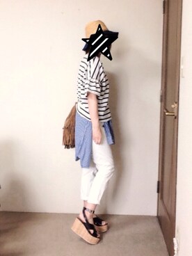 「厚底」｜なおさん（レディース・154cm）の夏コーディネート