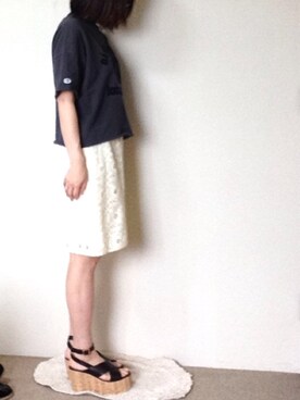 「厚底」｜なおさん（レディース・154cm）の夏コーディネート