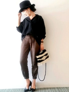 「PROFILE（プロフィール）のアイテム」を使った、𝓅𝑜𝒸𝑜さん（レディース・156cm）の秋コーディネート