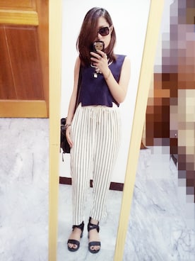 「DRESS CODE（ドレスコード）のアイテム」を使った、Mia Chenさん（レディース・155cm）の夏コーディネート