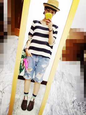 「DRESS CODE（ドレスコード）のアイテム」を使った、Mia Chenさん（レディース・155cm）の秋コーディネート