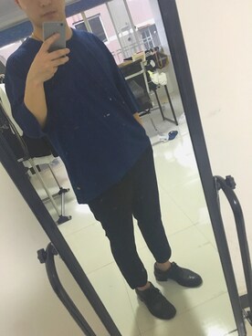 「initial（イニシャル）のアイテム（トップス）」を使った、阿磊さん（メンズ・170cm）の夏コーディネート