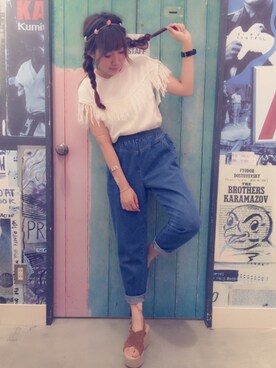 「厚底」｜宮下愛さん（レディース・165cm）の夏コーディネート