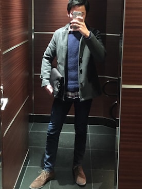 「お食事会」｜「アイテム（パンツ）」を使った、Takuyaさん（メンズ・174cm）の冬コーディネート