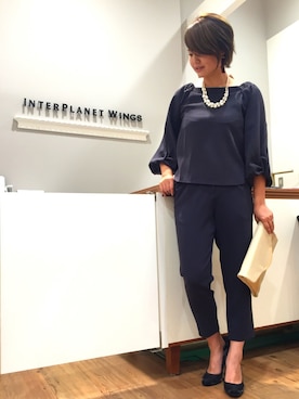 「結婚式スタイル」｜りさこさん（レディース・160cm）の秋コーディネート