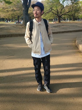 「SHAREEF（シャリーフ）のアイテム（キャップ）」を使った、UTD さん（メンズ・172cm）の春コーディネート