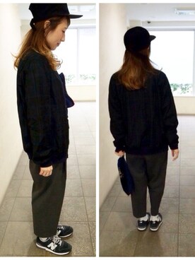 「casselini」｜「アイテム（ブルゾン）」を使った、ささきともみさん（レディース・157cm）の秋コーディネート