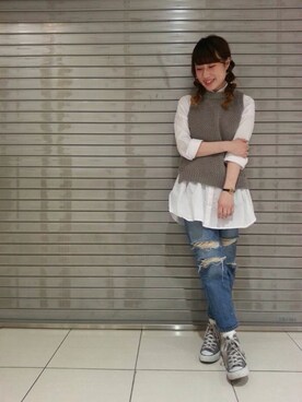 ささきともみさん（レディース・157cm）の春コーディネート