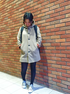 「Design Tshirts Store graniph（デザイン　ティーシャツ　ストア　グラニフ）のアイテム（ステンカラーコート）」を使った、TAKIZAWAさん（レディース・167cm）の秋コーディネート