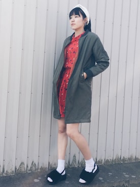 「AS KNOW AS PINKY（アズノゥアズピンキー）のアイテム（ミリタリージャケット）」を使った、yumekoさん（レディース・170cm）の秋コーディネート