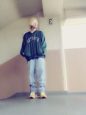 「ゆるパンツ」｜なかぽーん。さん（メンズ・167cm）の秋コーディネート