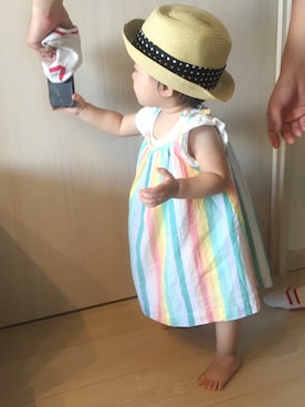 「UNIQLO（ユニクロ）のアイテム（チュニック）」を使った、Nemさん（キッズ・70cm）の夏コーディネート