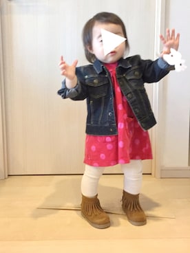 「Carter's（カーターズ）のアイテム（ワンピース/ドレス）」を使った、Nemさん（キッズ・70cm）の秋コーディネート