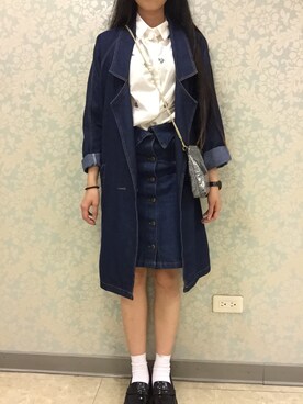 「5（ファイブ）のアイテム（スカート）」を使った、Yuan葵さん（レディース・160cm）の秋コーディネート