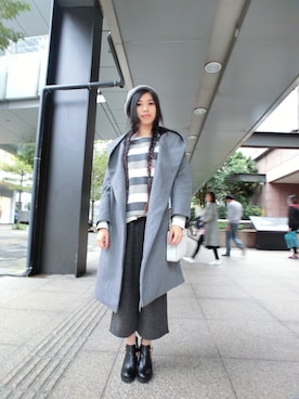 「PULL&BEAR（プルアンドベア）のアイテム（ブーティ）」を使った、Yuan葵さん（レディース・160cm）の冬コーディネート