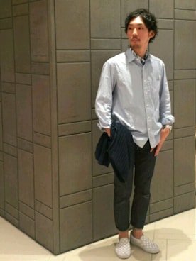 「オーバーサイズシャツ」｜「アイテム（財布/小物）」を使った、ハラさん（メンズ・169cm）の夏コーディネート