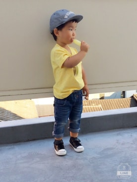 「RUGGEDWORKS（ラゲッドワークス）のアイテム（キャップ）」を使った、なつさん（キッズ・100cm）の夏コーディネート