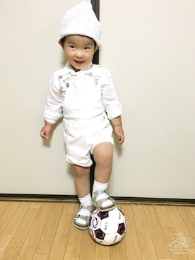 「サッカー」｜「アイテム（ニットキャップ/ビーニー）」を使った、なつさん（キッズ・100cm）の夏コーディネート