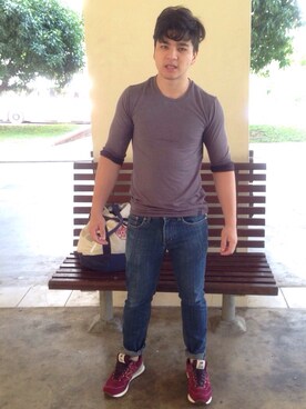 「Abercrombie&Fitch（アバークロンビーアンドフィッチ）のアイテム」を使った、Jyaas Enverさん（メンズ・164cm）の冬コーディネート