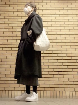「AIR FORCE 1」｜「アイテム（マウンテンパーカー）」を使った、シンノスケさん（メンズ・172cm）の冬コーディネート