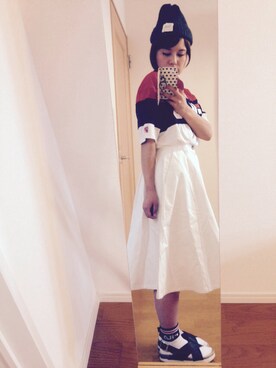 「しまむら（シマムラ）のアイテム（Tシャツ/カットソー、その他）」を使った、●●non●●さん（レディース・151cm）の夏コーディネート