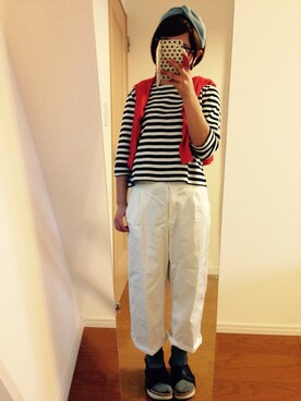 「GU（ジーユー）のアイテム（トップス、その他）」を使った、●●non●●さん（レディース・151cm）の夏コーディネート