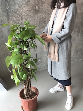 「MONKI（モンキ）のアイテム（マフラー）」を使った、Sさん（レディース・163cm）の冬コーディネート