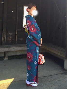 「kimono」｜「アイテム（その他）」を使った、マギーさん（レディース・170cm）の春コーディネート