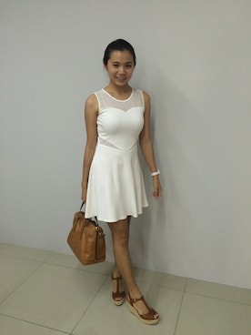 「FOSSIL（フォッシル）のアイテム（ハンドバッグ）」を使った、Silky Tanさん（レディース・166cm）の夏コーディネート