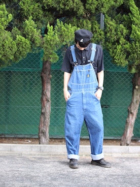 「LACOSTE」｜「アイテム（サロペット/オーバーオール）」を使った、ささすけさん（メンズ・173cm）の夏コーディネート