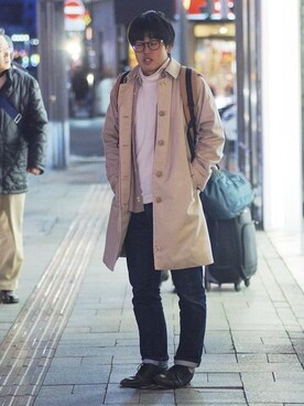 「バーバリー」｜「アイテム（その他アウター）」を使った、wagashiさん（メンズ・165cm）の冬コーディネート