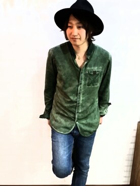 「CA4LA（カシラ）のアイテム（ハット）」を使った、高原 ジュンさん（メンズ・171cm）の冬コーディネート