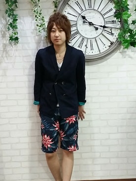 「MONSIEUR NICOLE（ムッシュニコル）のアイテム」を使った、高原 ジュンさん（メンズ・171cm）の春コーディネート