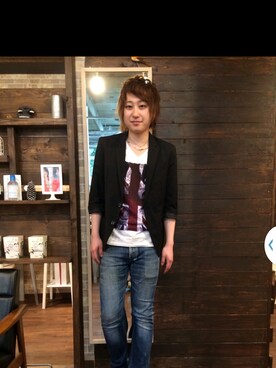 「STUDIOUS(ステュディオス)のアイテム(ジャケット/アウター)」を使った、高原 ジュンさん(メンズ・171cm)の夏コーディネート