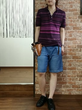 「MONSIEUR NICOLE（ムッシュニコル）のアイテム」を使った、高原 ジュンさん（メンズ・171cm）の夏コーディネート