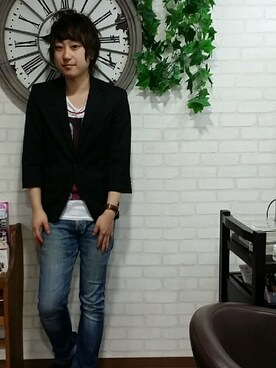 「AMERICAN RAG CIE（アメリカンラグシー）のアイテム」を使った、高原 ジュンさん（メンズ・171cm）の秋コーディネート