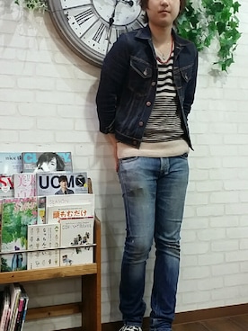 「MONSIEUR NICOLE（ムッシュニコル）のアイテム」を使った、高原 ジュンさん（メンズ・171cm）の秋コーディネート