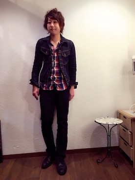 「STUDIOUS（ステュディオス）のアイテム（スラックス）」を使った、高原 ジュンさん（メンズ・171cm）の冬コーディネート