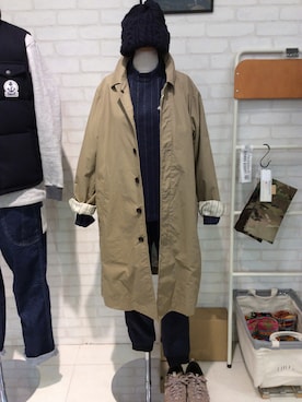 「レディース」｜「アイテム（ステンカラーコート）」を使った、francbonnさん（レディース・160cm）の秋コーディネート