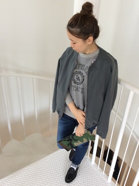 「BASISBROEK（バシスブルック）のアイテム（ブルゾン）」を使った、francbonnさん（レディース・155cm）の秋コーディネート