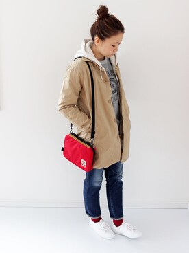 「D.M.G.（ドミンゴ）のアイテム（ジャケット/アウター）」を使った、francbonnさん（レディース・155cm）の冬コーディネート