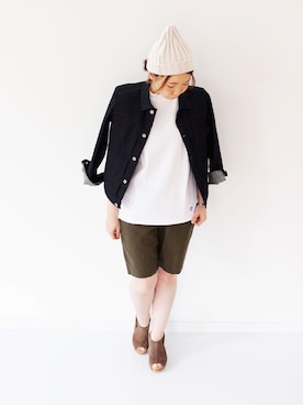 「SUNDAY WORKS（サンデーワークス）のアイテム（パンツ）」を使った、francbonnさん（レディース・155cm）の春コーディネート