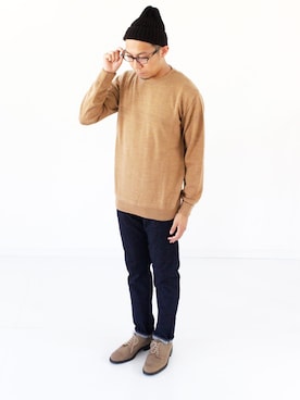 「クルーネックニット」｜francbonnさん（メンズ・172cm）の夏コーディネート