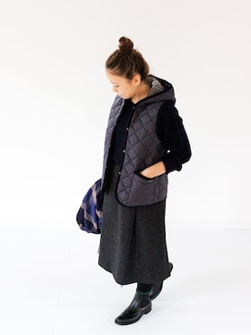 「LAVENHAM（ラベンハム）のアイテム（その他アウター）」を使った、francbonnさん（レディース・155cm）の秋コーディネート