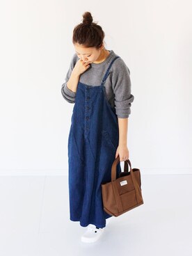 「D.M.G.（ドミンゴ）のアイテム（ワンピース/ドレス）」を使った、francbonnさん（レディース・155cm）の秋コーディネート