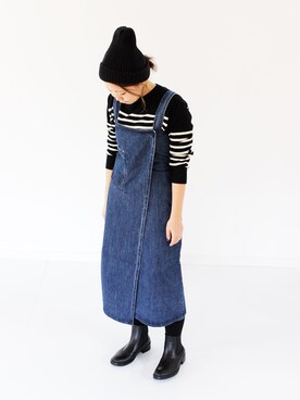 「orcival」｜「アイテム（オールインワン・サロペット）」を使った、francbonnさん（レディース・155cm）の秋コーディネート