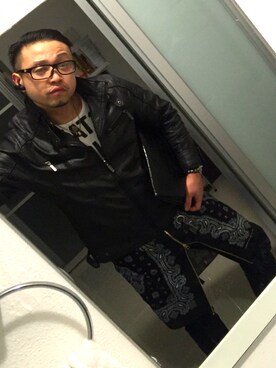 「アイテム（クラッチバッグ）」を使った、済天大聖  a.k.a   GO‐DAIさん（メンズ・172cm）の冬コーディネート