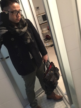「GIUSEPPE ZANOTTI DESIGN（ジュゼッペザノッティデザイン）のアイテム（バッグ）」を使った、済天大聖  a.k.a   GO‐DAIさん（メンズ・172cm）の冬コーディネート