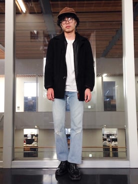 「LAD MUSICIAN（ラッドミュージシャン）のアイテム（ナイロンジャケット）」を使った、taro shoさん（メンズ・171cm）の冬コーディネート